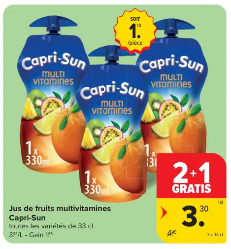 Offre: Jus de fruits multivitamines