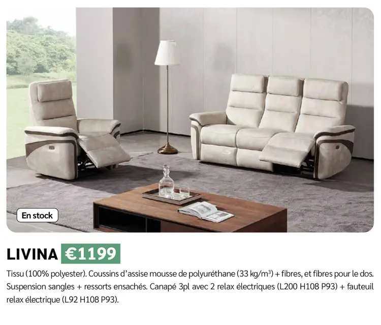 Offre: Canapé et Fauteuil Relax