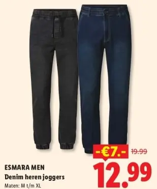 Aanbieding: Denim heren joggers