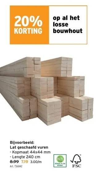 Promotie: Lat geschaafd vuren