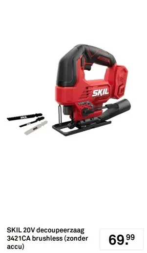 Aanbieding: 20V decoupeerzaag 3421CA brushless