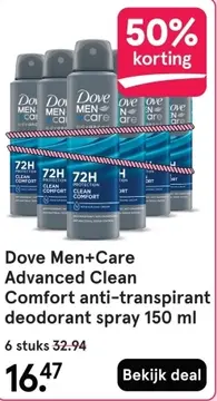 Aanbieding: Dove Men+Care Advanced Clean Comfort anti-tra