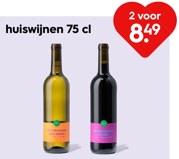 Promotie: Huiswijnen 75 cl