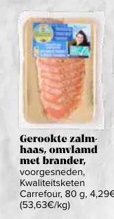 Promotie: Gerookte zalmhaas, omvlamd met brander