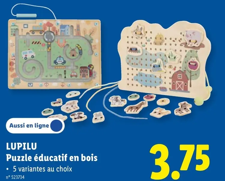 Offre: Puzzle éducatif en bois