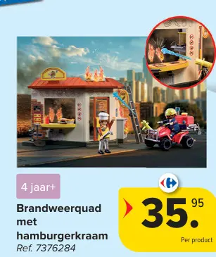 Promotie: Brandweerquad met hamburgerkraam