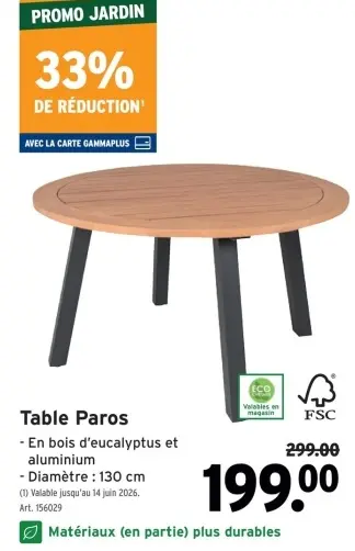 Offre: Table Paros