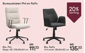 Aanbieding: Bureaustoelen Phil en Raffy