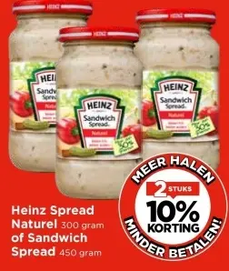 Aanbieding: Heinz Spread Naturel of Sandwich Spread
