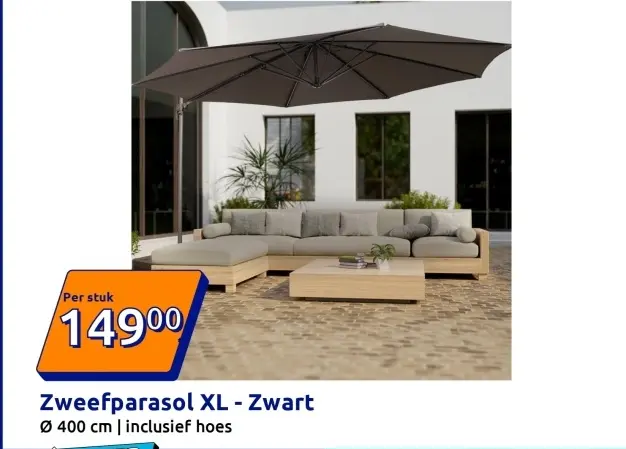 Promotie: Zweefparasol XL - Zwart