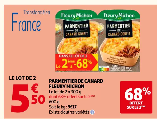 Offre: Parmentier de canard