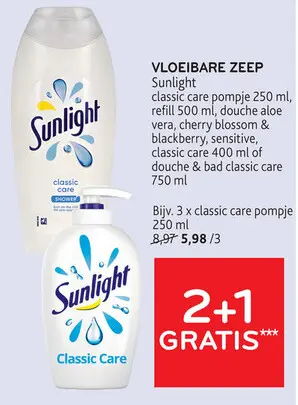 Aanbieding: VLOEIBARE ZEEP Sunlight