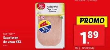 Offre: Kalfsworst Saucisson de veau XXL