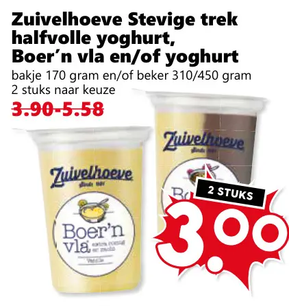 Aanbieding: Stevige trek halfvolle yoghurt, Boer'n vla en/of yoghurt