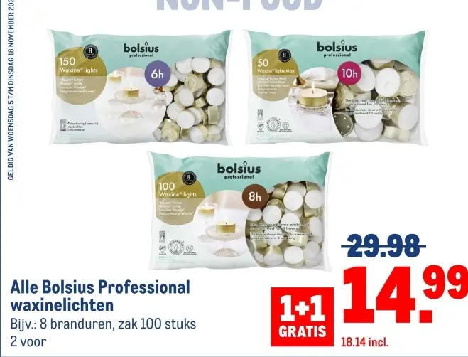 Aanbieding: Bolsius Professional waxinelichten