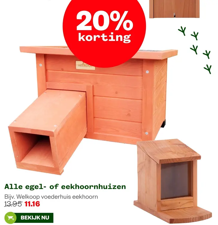 Aanbieding: Egel- of eekhoornhuizen
