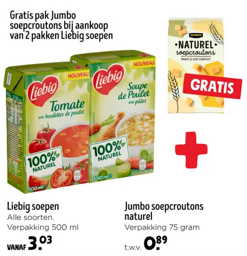 Aanbieding: Liebig soepen + GRATIS soepcroutons naturel