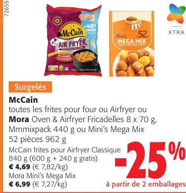 Offre: McCain frites pour four ou Airfryer ou Mora Oven & Airfryer