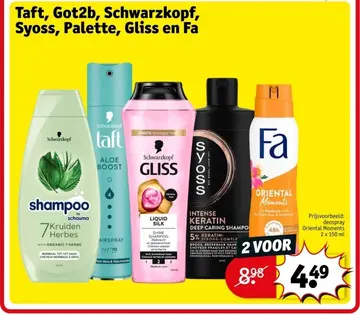Aanbieding: Taft, Got2b, Schwarzkopf, Syoss, Palette, Gliss en Fa