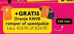 Aanbieding: Oranje KNVB romper of speelpakje