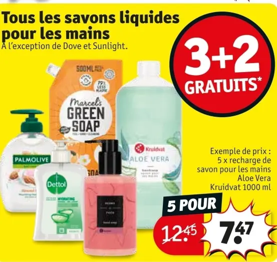 Offre: Savons liquides pour les mains