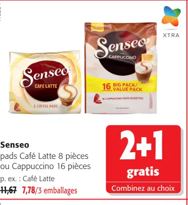 Offre: Pads Café Latte ou Cappuccino