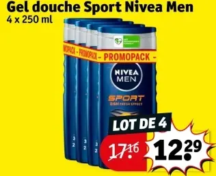 Offre: Gel douche Sport Nivea Men