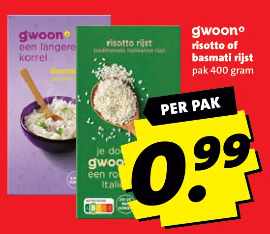 Aanbieding: risotto of basmati rijst