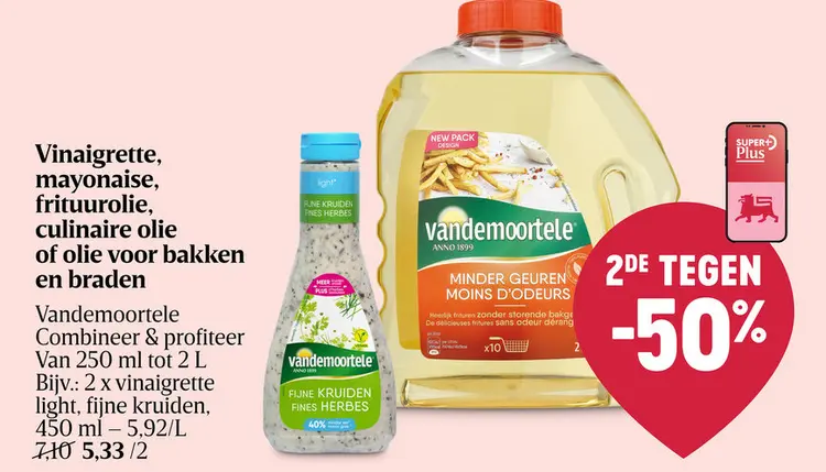 Promotie: Vinaigrette, mayonaise, frituurolie, culinaire olie of olie voor bakken en braden