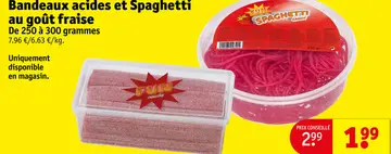 Offre: Bandeaux acides et Spaghetti au goût fraise