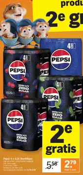 Aanbieding: Pepsi 4 x 0.25 literblikjes
