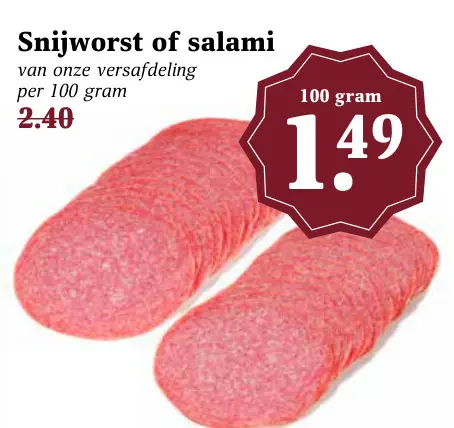 Aanbieding: Snijworst of salami
