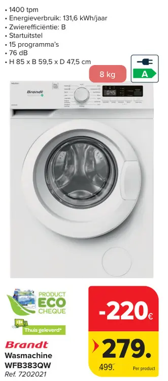 Promotie: Wasmachine WFB383QW