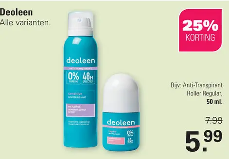 Aanbieding: Deoleen Anti-Transpirant Roller Regular