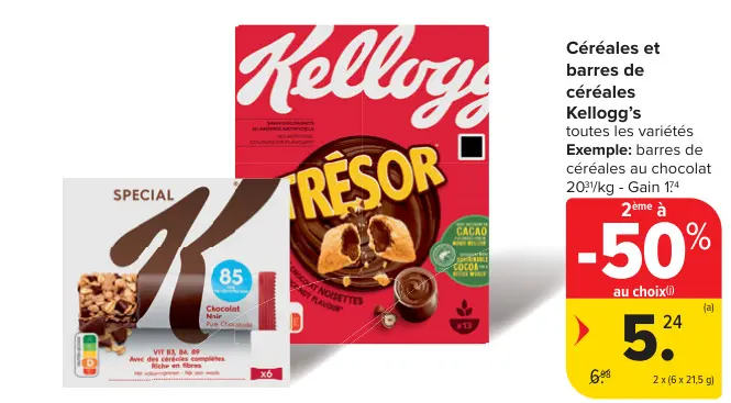 Offre: Céréales et barres de céréales