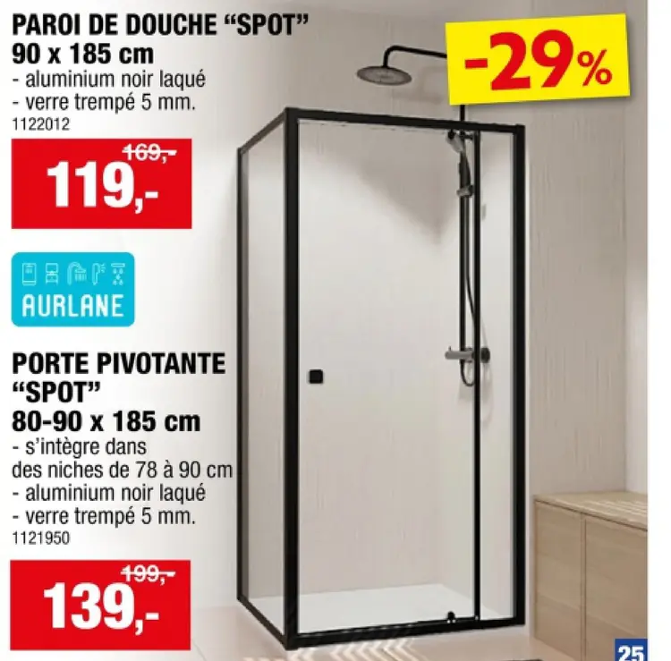 Offre: Paroi de douche "spot"