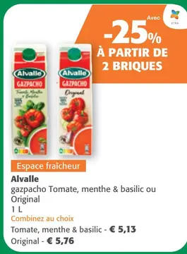 Offre: Alvalle gazpacho Tomate, menthe & basilic ou original