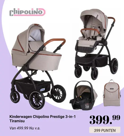 Aanbieding: Kinderwagen Chipolino Prestige 3-in-1 Tiramis