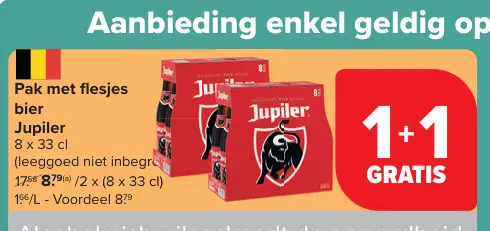 Promotie: Pak met flesjes bier Jupiler