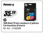 Offre: 308 Noir/Trois couleurs 2 pièces Cartouches d'encre