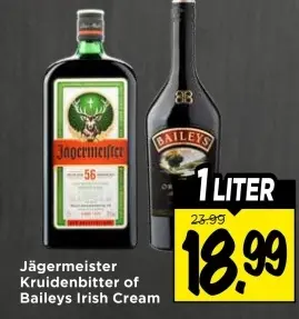 Aanbieding: Jägermeister Kruidenbitter of Baileys Irish Cream