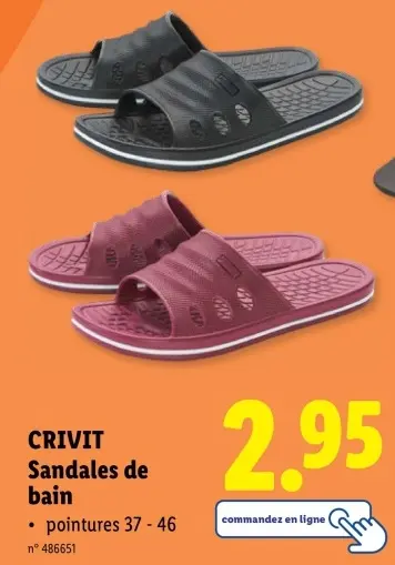 Offre: Sandales de bain