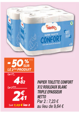 Offre: PAPIER TOILETTE CONFORT