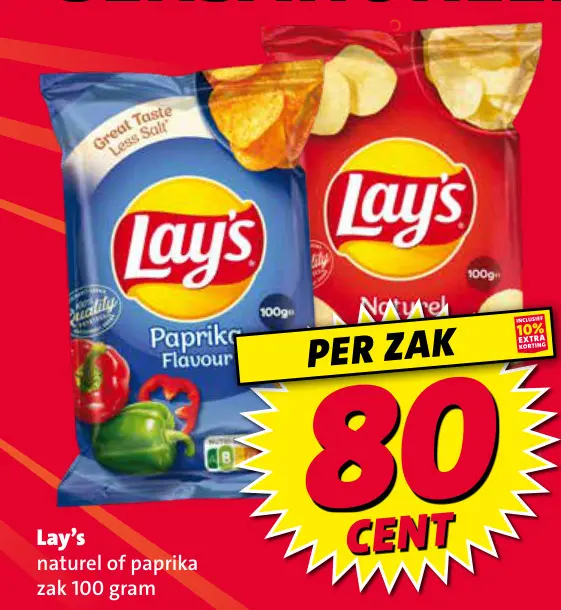 Aanbieding: Lay's naturel of paprika