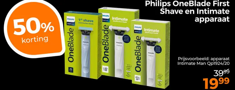 Aanbieding: OneBlade First Shave en Intimate apparaat