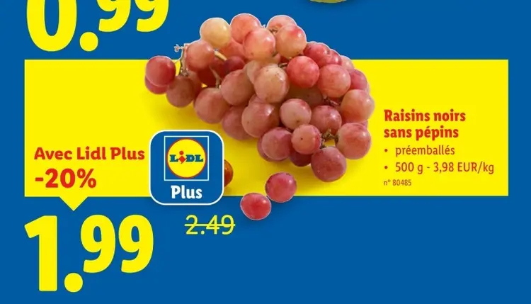 Offre: Raisins noirs sans pépins