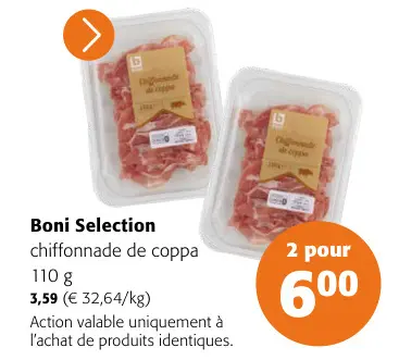 Offre: Chiffonnade de coppa