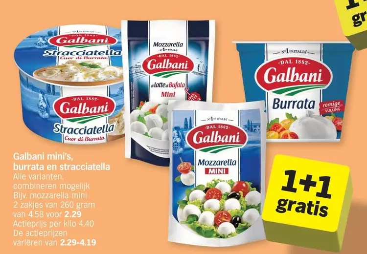 Promotie: Mini's, burrata en stracciatella