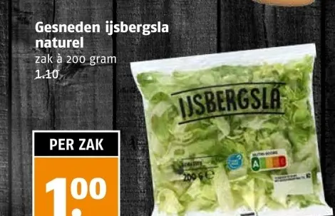 Aanbieding: Gesneden ijsbergsla naturel