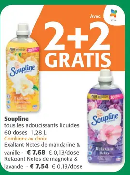 Offre: Soupline tous les adoucissants liquides Exalt